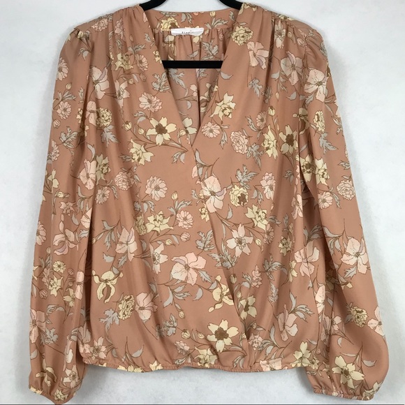 Elodie Tops - Elodie floral faux wrap top with elastic waist n long sleeves sz m
